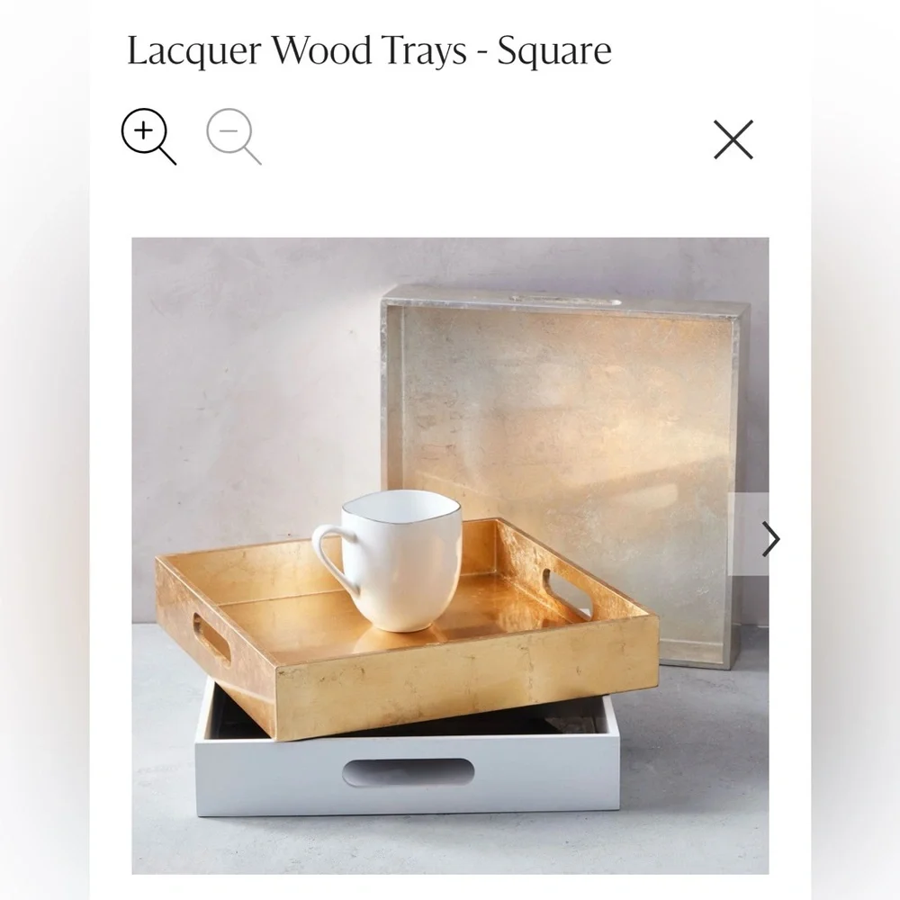 West Elm Yellow Square Lacquer Square Serving Bar Cart Nightstand Jewelry Tray